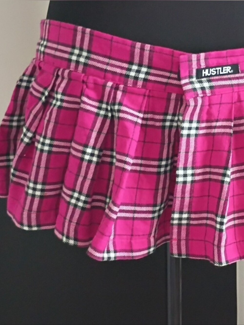 Hustler Hollywood Pink Plaid Pleated Skirt